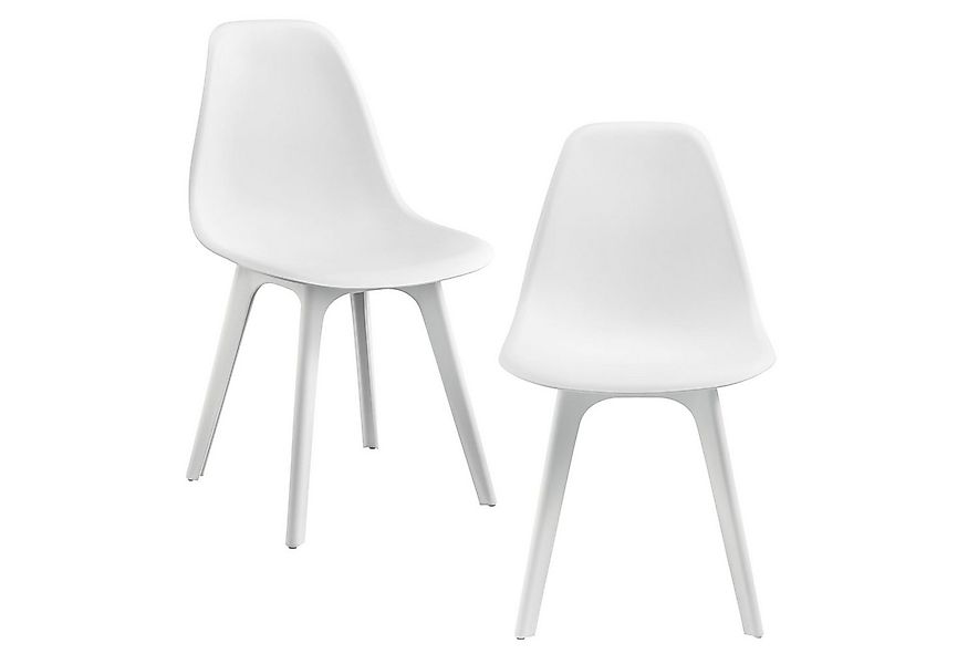 en.casa Esszimmerstuhl (2er Set), »Brevik« Kunststoff Weiß günstig online kaufen