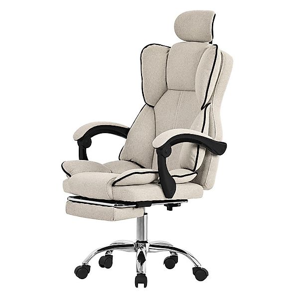 ML-Design Bürostuhl Ergonomisch Beige Höhenverstellbar mit Rückenlehne günstig online kaufen