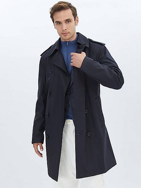 KİP Winterjacke Blauer Gewebter Wickelmantel günstig online kaufen