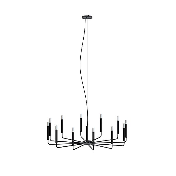 Kronleuchter ORTO B, schwarz, Metall, Ø 103 cm, 12-flammig günstig online kaufen
