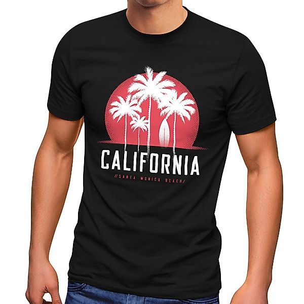 Neverless Print-Shirt Herren T-Shirt California Palmen günstig online kaufen