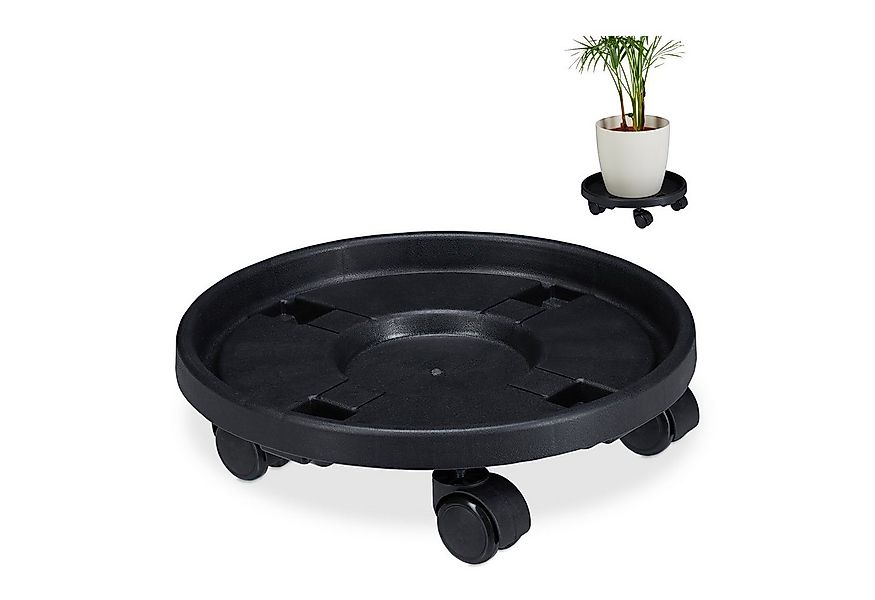 relaxdays Blumentopfuntersetzer Pflanzenroller Kunststoff groß 2er Set, sch günstig online kaufen