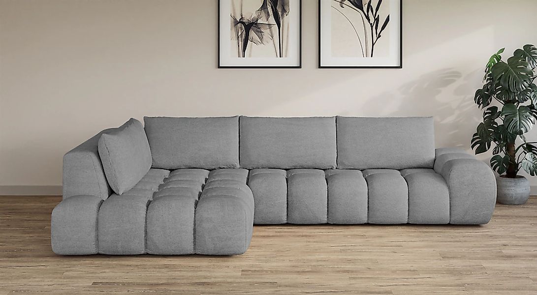 OTTO home Ecksofa "AZITA L-Form, XXL 352 cm Designsofa in Bubble-Opitk" los günstig online kaufen