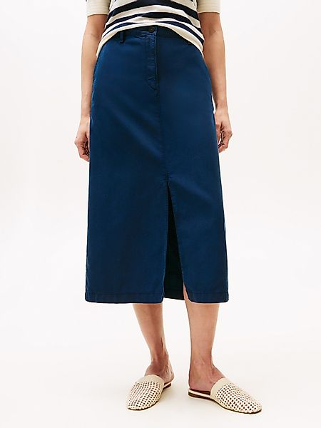 Tommy Hilfiger Webrock "CO TENCEL MIDI SKIRT" mit Schlitz günstig online kaufen