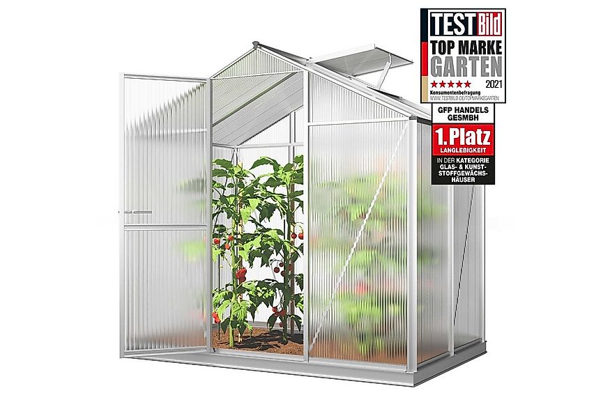 GFP Gewächshaus Eco 2 mit Set, 6 mm Wandstärke, mit Fundamentrahmen & autom günstig online kaufen