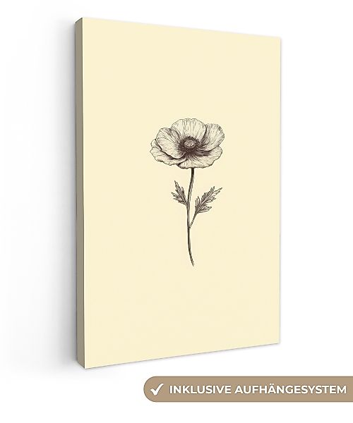 OneMillionCanvasses® Leinwandbild Mohn - Illustration - günstig online kaufen