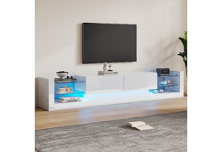 OKWISH Lowboard mit LED-Beleuchtung (TV-Board, Fernsehtisch, TV-Ständer, 1 günstig online kaufen