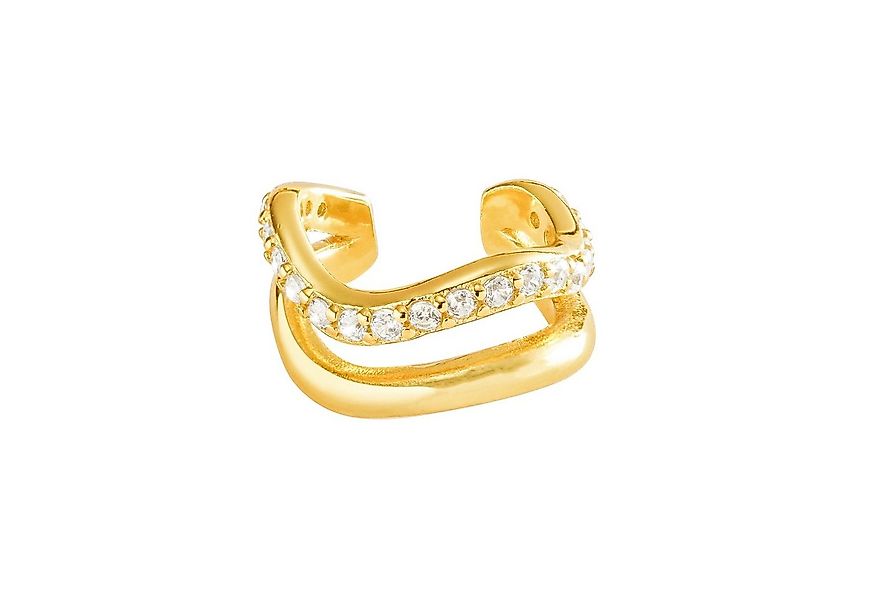Brandlinger Ohrklemme Cuff Kitzbühel, Ear Cuff mit weißen Steinen, geschwun günstig online kaufen