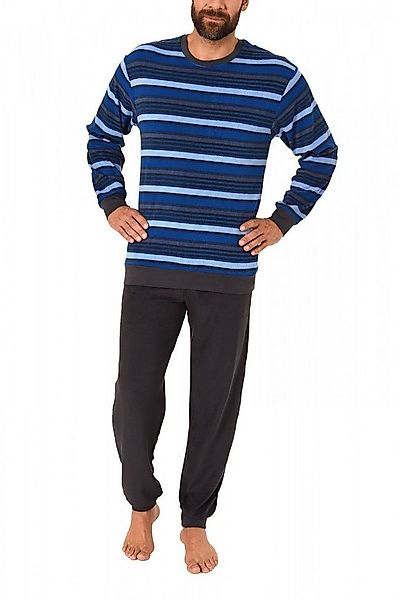 Normann Pyjama Herren Frottee Pyjama lang mit Bündchen- auch in Übergrößen günstig online kaufen