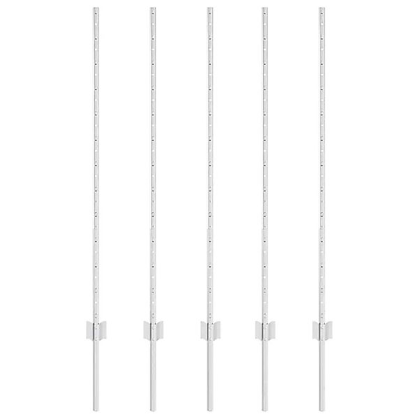 vidaXL Zaunpfosten 5 Stk Silber 120 cm Stahl 42006298 günstig online kaufen