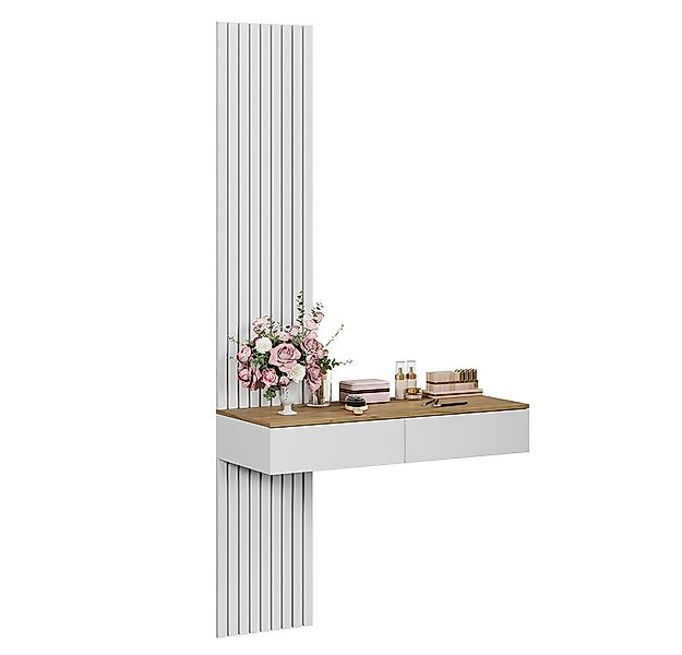 Vicco Schminktisch Melina, Weiß/Eiche, 100 cm mit 2 Schubladen günstig online kaufen