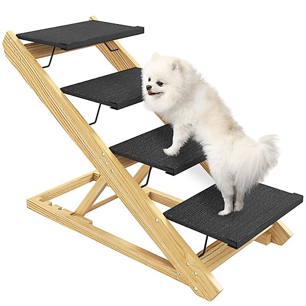 PawHut Haustiertreppe 2 in 1 Hundetreppe 4-stufige 62,5 cm (Hunderampe, 1-S günstig online kaufen