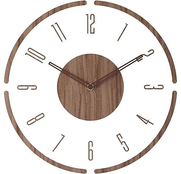 NUODWELL Wanduhr Holzwanduhr, leise und tickfrei, dekorative Wanduhr, Φ 30/ günstig online kaufen