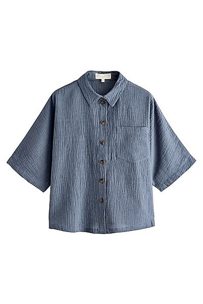 Next Blusentop Strukturierte Kurzarmbluse mit Leinen, Kurzgröße (1-tlg) günstig online kaufen