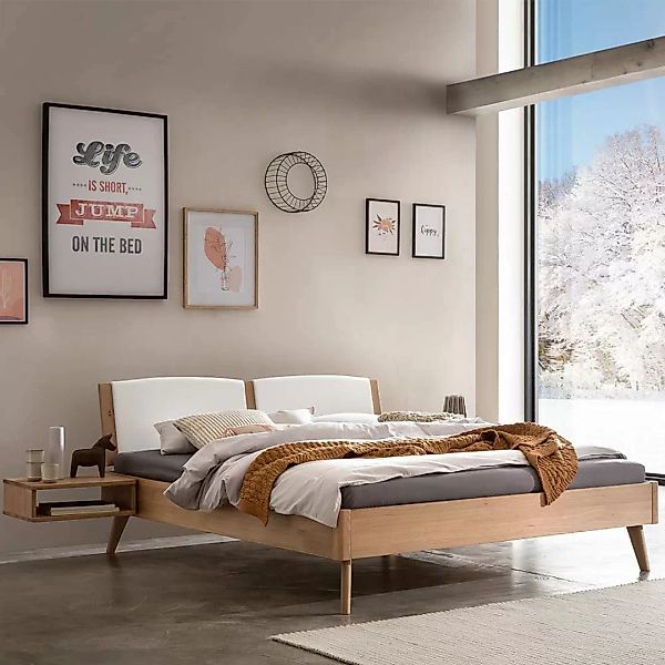 Bett Eiche hell aus Massivholz Oberfläche geölt 38 cm Einstiegshöhe günstig online kaufen