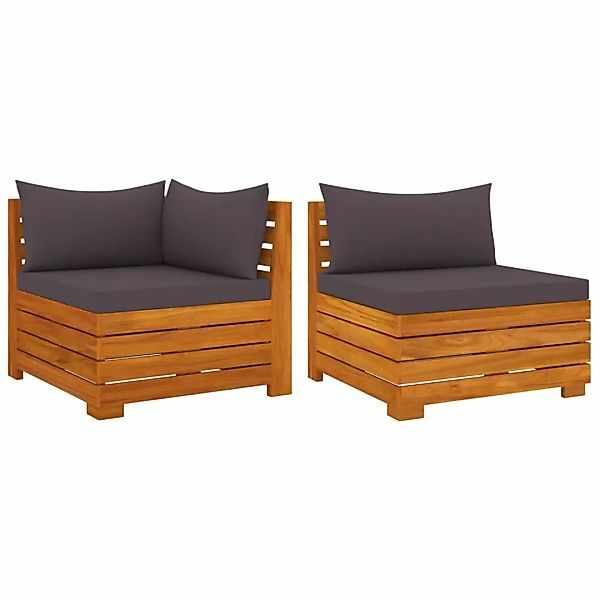 2-tlg. Garten-lounge-set Mit Kissen Massivholz Akazie günstig online kaufen