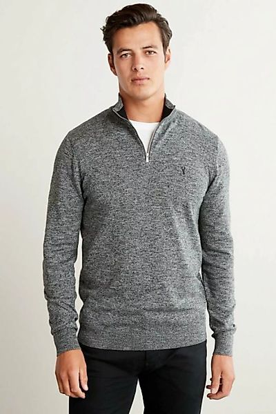 Next Troyer Melierter Pullover mit Reißverschlusskragen (1-tlg) günstig online kaufen