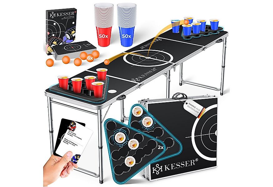 KESSER Spieltisch Bier Pong Tisch, Spiel-Set mit Kartenspiel, 100 Becher & günstig online kaufen