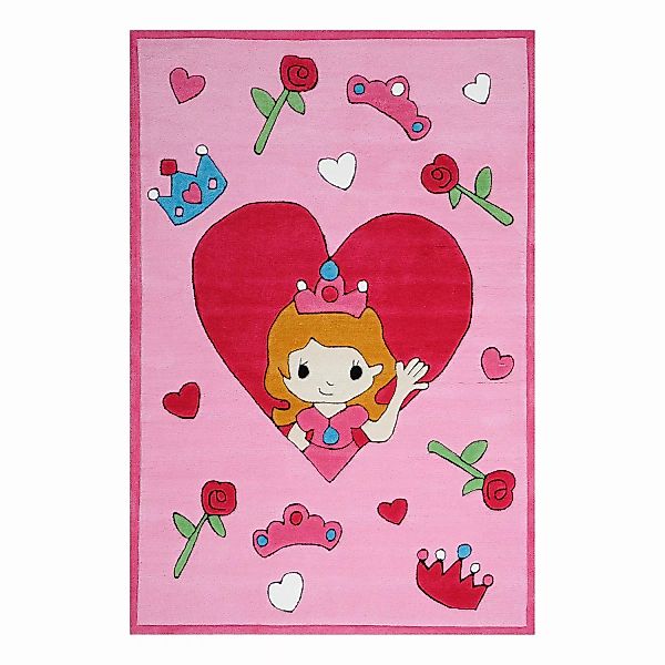 home24 THEKO die markenteppiche Kinderteppich Little Princess Pink mit Moti günstig online kaufen