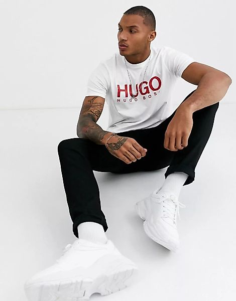 HUGO – Dolive – T-Shirt in Weiß günstig online kaufen