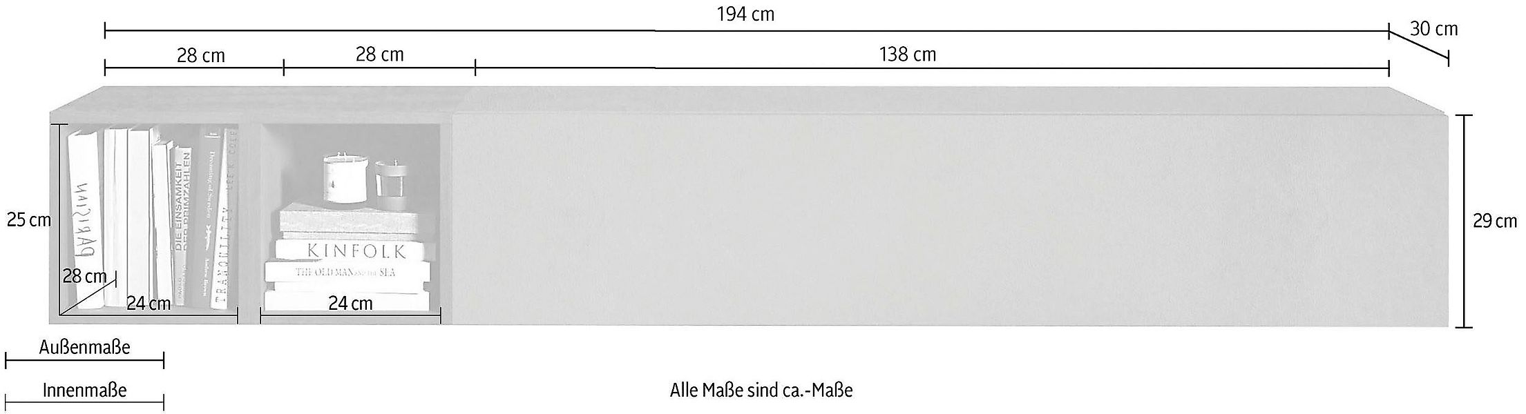 INOSIGN Wohnwand "Infinity, 2tlg. Breite 194 cm, Höhe variabel, Wohnwand" S günstig online kaufen