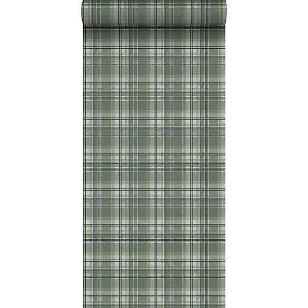 Sanders & Sanders Tapete Karomuster Dunkelgrün 53 cm x 10.05 m günstig online kaufen