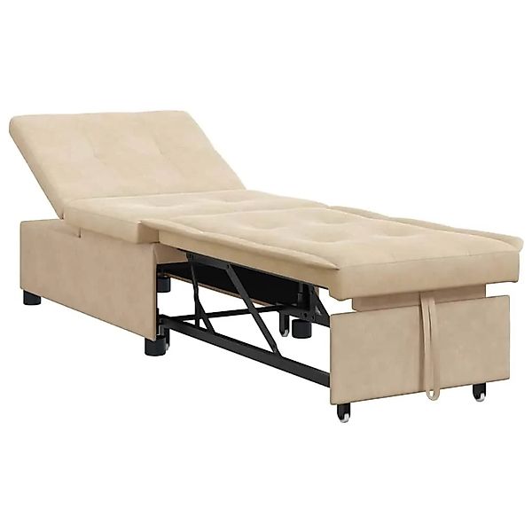 vidaXL Pull-Out Schlafsofa Creme 194 x 67 x 82 cm Mikrofaser 42008611 günstig online kaufen