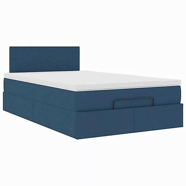 vidaXL Bett Ottoman-Bett mit Matratze Blau 120x190 cm Stoff günstig online kaufen