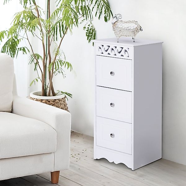HOMCOM® Badschrank Wäscheschrank MDF Weiß 29,8 x 29,8 x 68,5 cm   Aosom günstig online kaufen