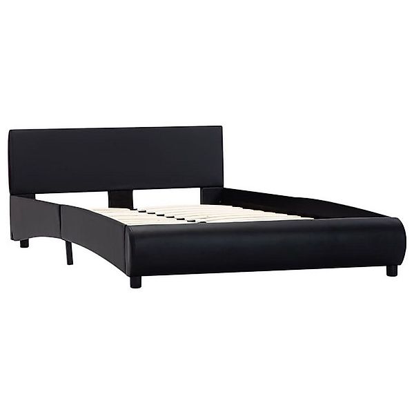 vidaXL Bettgestell Bettgestell Schwarz Kunstleder 140 x 200 cm Bett Bettrah günstig online kaufen