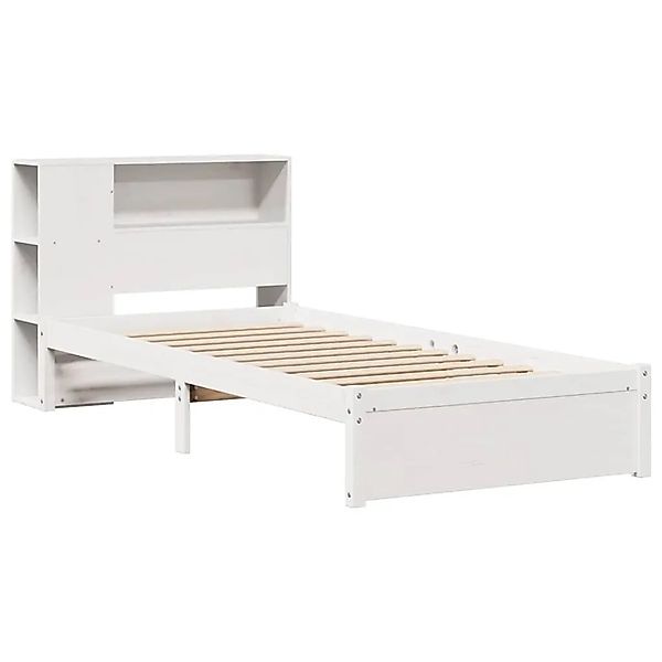 vidaXL Massivholzbett mit Regal ohne Matratze Weiß 75x190 cm Kiefer 3322370 günstig online kaufen
