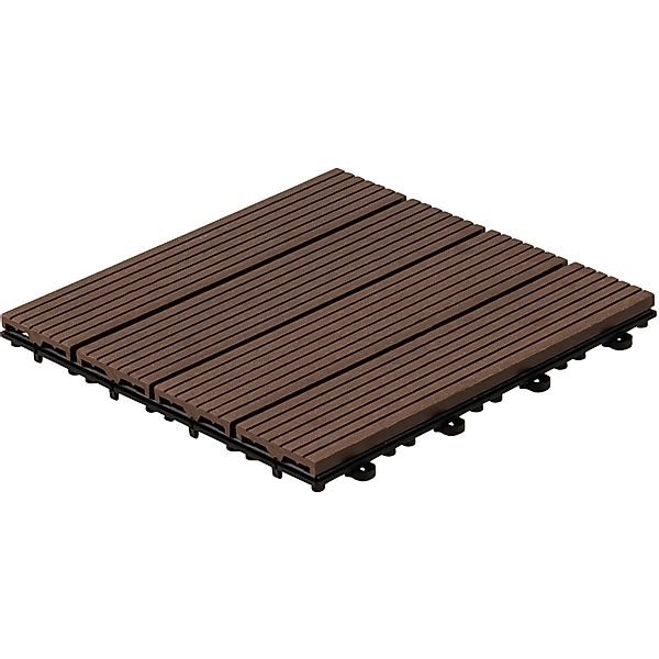 Home Deluxe Klickfliesen WPC Bavaro Dunkelbraun, 30 cm x 30 cm,  6 m² günstig online kaufen