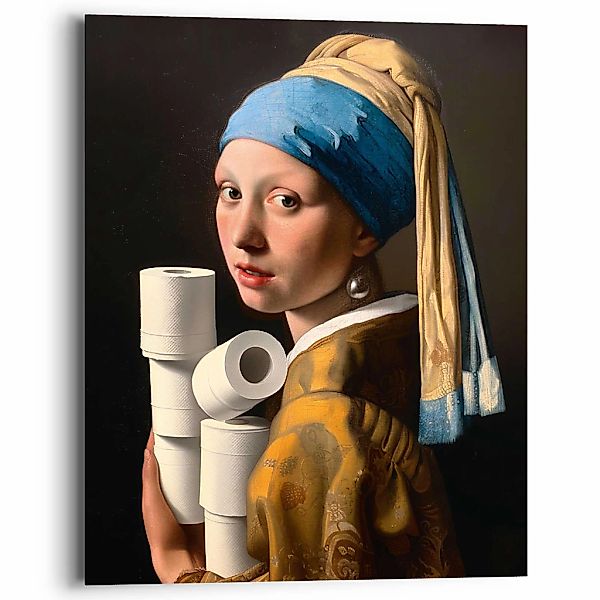 Reinders Deco-Panel "Toiletpaper Girl", Toilette - Blau - MDF - Kunst - 40x günstig online kaufen