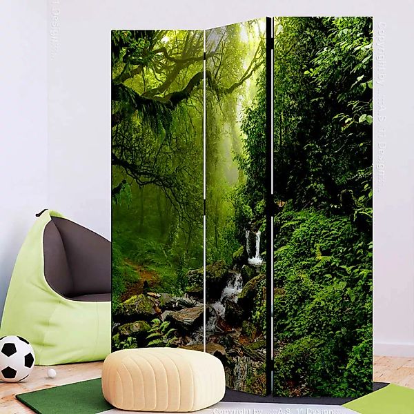 Paravent Wald Motiv in Grüntönen 135 oder 225 cm Breite günstig online kaufen