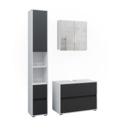 Vicco Badmöbel-Set Maltin, Weiß/Anthrazit, 3 Teile, günstig online kaufen