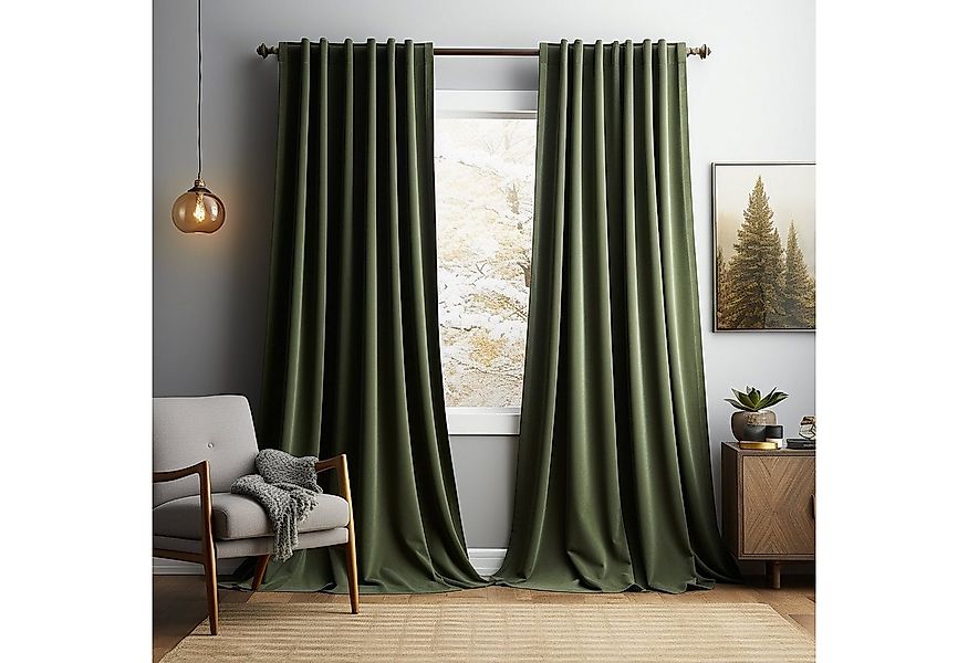 LMaxhome Verdunkelungsvorhang Blickdicht Samt Velvet Vorhang Gardinen Therm günstig online kaufen