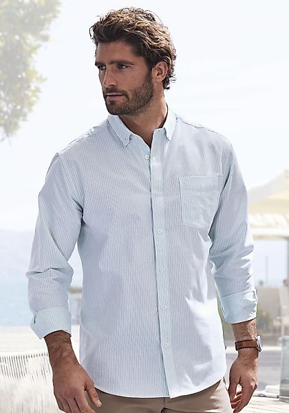 H.I.S Langarmhemd "Regular-fit" Oxfordhemd langarm mit Button-down-Kragen a günstig online kaufen