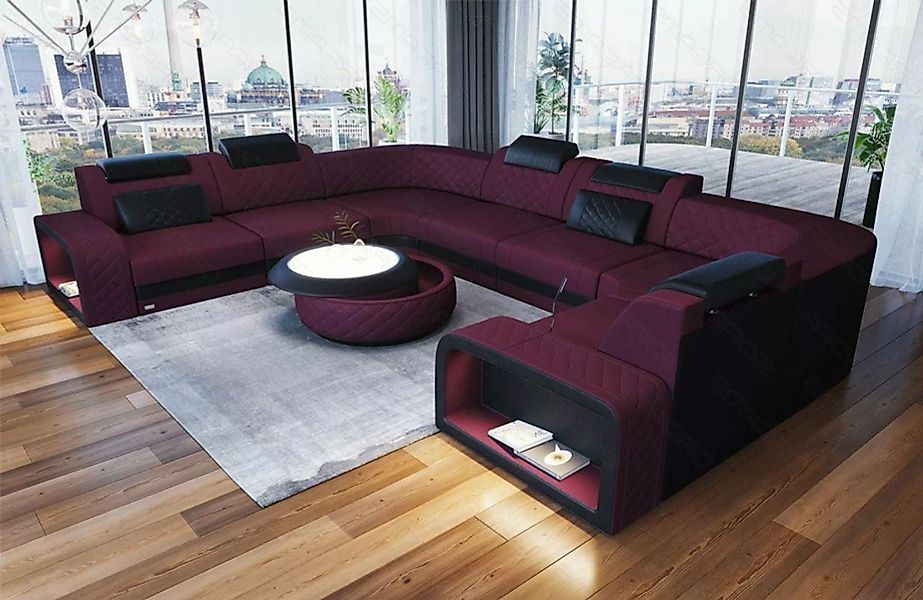 Sofa Dreams Wohnlandschaft Polster Stoffsofa Couch Stoff Sofa Foggia U Form günstig online kaufen