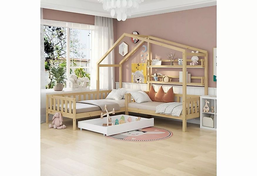 PHOEBE CAT Kinderbett (1-tlg., Hausbett mit 2. Schlafgelegenheit, 90x200 cm günstig online kaufen