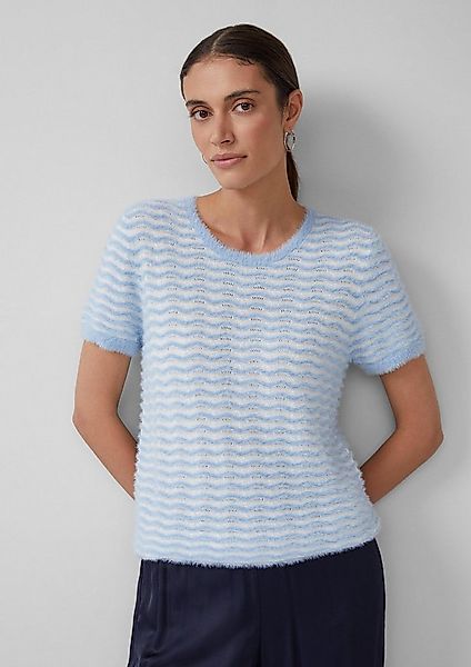 s.Oliver Kurzarmpullover Strickpullover Kuscheliger Kurzarm-Pullover mit We günstig online kaufen