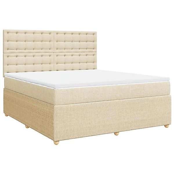 vidaXL Boxspringbett mit Matratze Creme 180x200 cm Stoff 3294454 günstig online kaufen