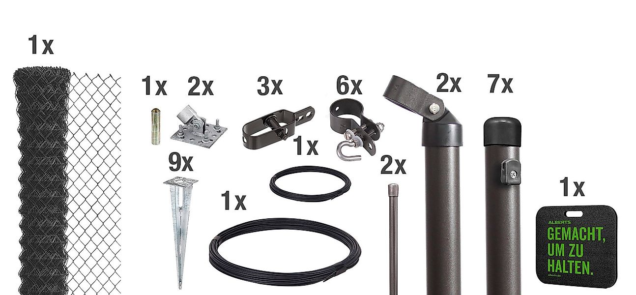 Alberts Maschendrahtzaun, (Set), Höhe: 80-200cm, Gesamtlänge: günstig online kaufen