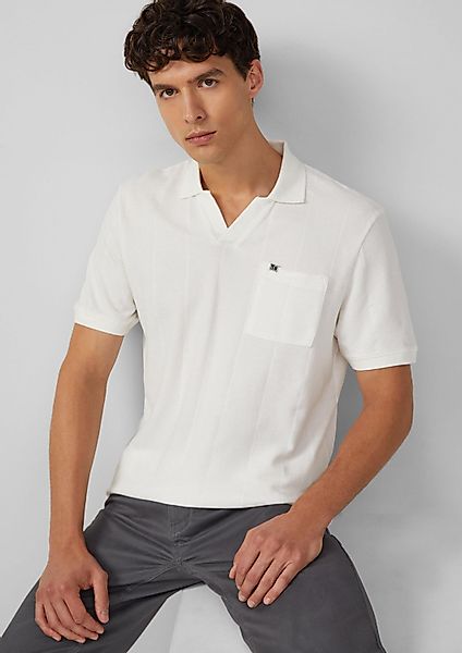 s.Oliver Kurzarmshirt Polo-Shirt Poloshirt mit Struktur-Streifen günstig online kaufen