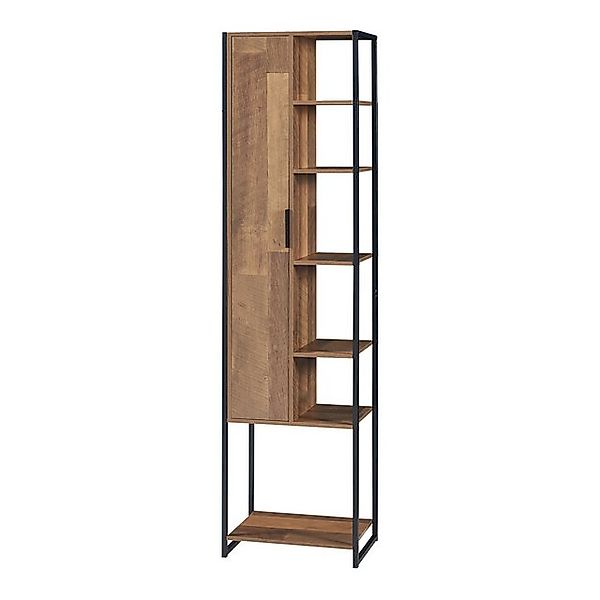 en.casa Hochschrank »Namsskogan« Badezimmerschrank 165x42,5x30cm Walnussopt günstig online kaufen