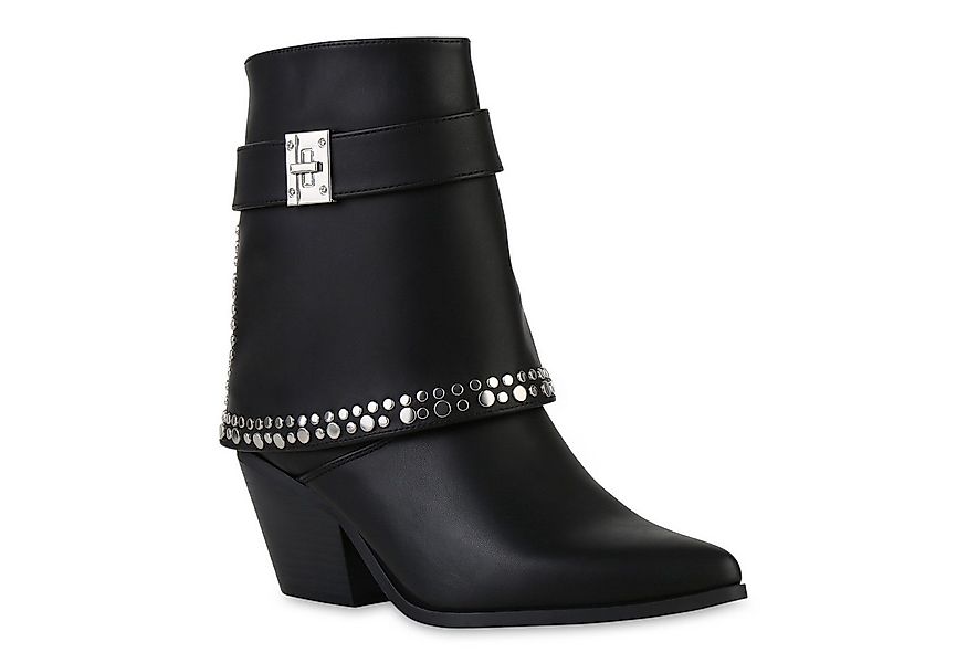 VAN HILL 841458 Cowboy Boots Damen Leicht Gefütterte Cowboy Boots Stiefelet günstig online kaufen