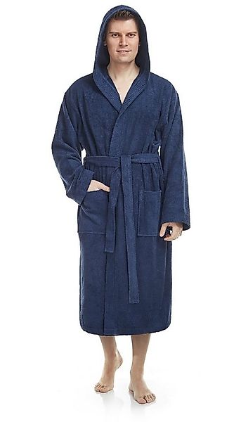 Arus Herrenbademantel Pacific, waden lang, mit Kapuze, 100% Baumwolle, für günstig online kaufen