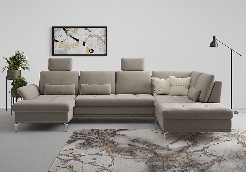 Home affaire Wohnlandschaft "Palm Beach U-Form" Federkern, mit Sitztiefenve günstig online kaufen