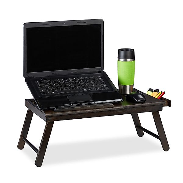 relaxdays Laptoptisch klappbar dunkelbrau günstig online kaufen