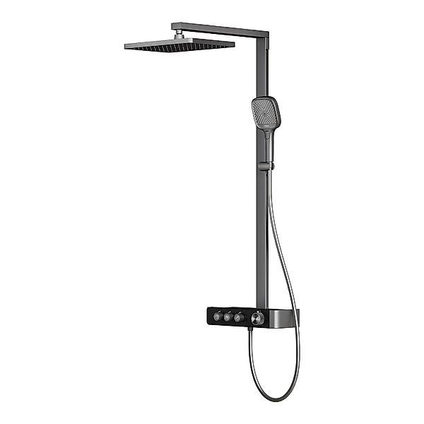 Emke Duschsystem mit Thermostat Anthrazit Matt Duscharmatur Komplettset 36x günstig online kaufen