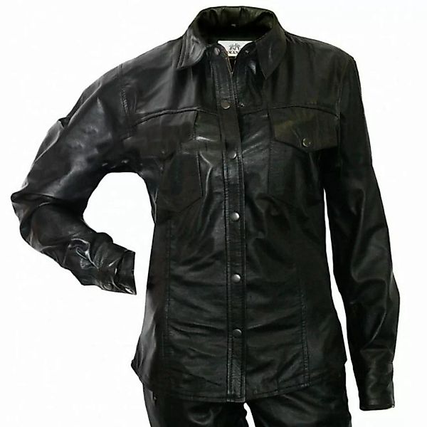 German Wear Lederjacke Trend410 schwarz Damen Lederhemd Hemd aus Lamm Nappa günstig online kaufen